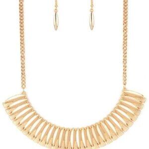 SoHo Style Gold Tone Necklace & Earrings